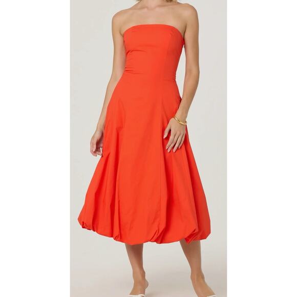 ASTR Women's Sleeveless Bubble Hem Dress Tangerine Size Large NWTS - Picture 1 of 8